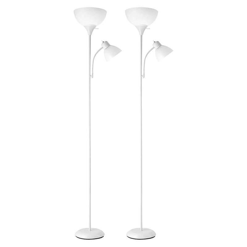 Torchiere Floor Lamp with Adjustable Reading Light and Three Level Dimming for Home Use